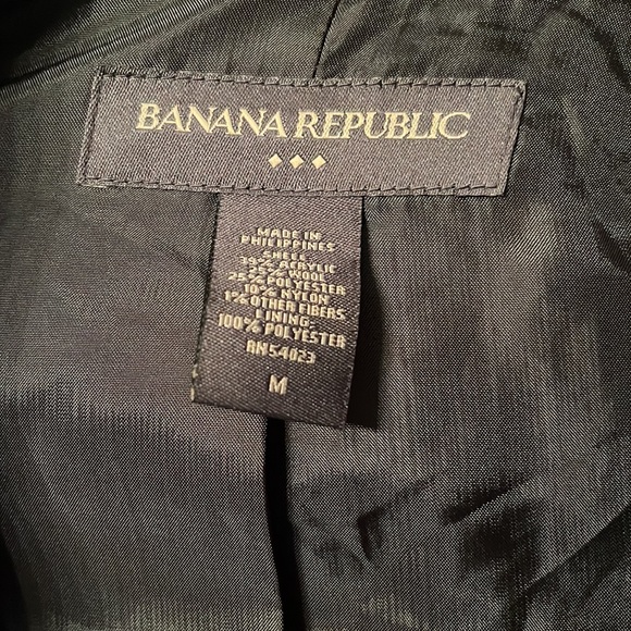 Banana Republic Plaid Wide Collar Wool Jacket Size Medium - Picture 8 of 8